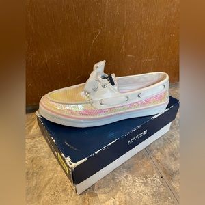 Sperry Top-Sider Bahama White Iridescent Sequin Shoes